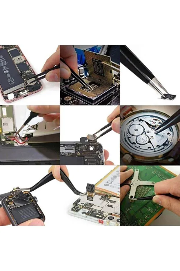 9 Adet Cımbız Seti Telefon Tablet PC PS Saat Tamir Cımbızları - görsel 4
